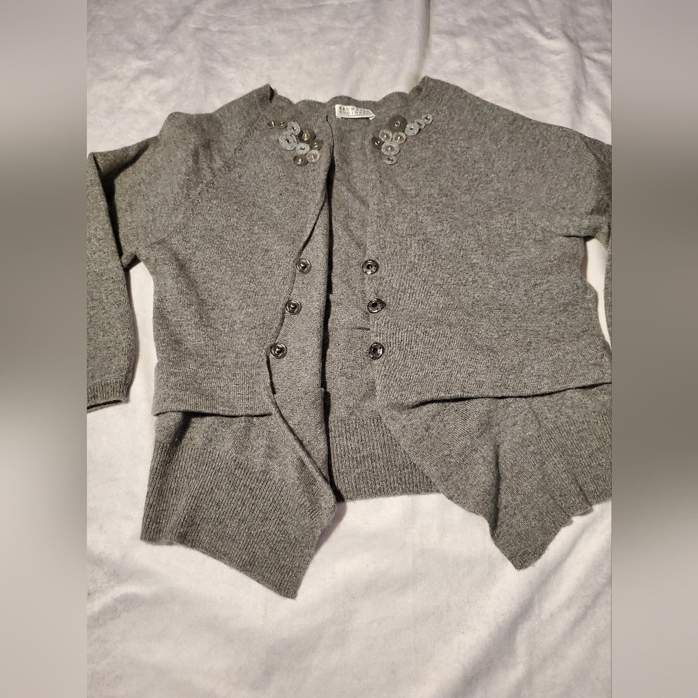 Brunello Cucinelli Cashmere Cardigan Embroidery Detail Size L
